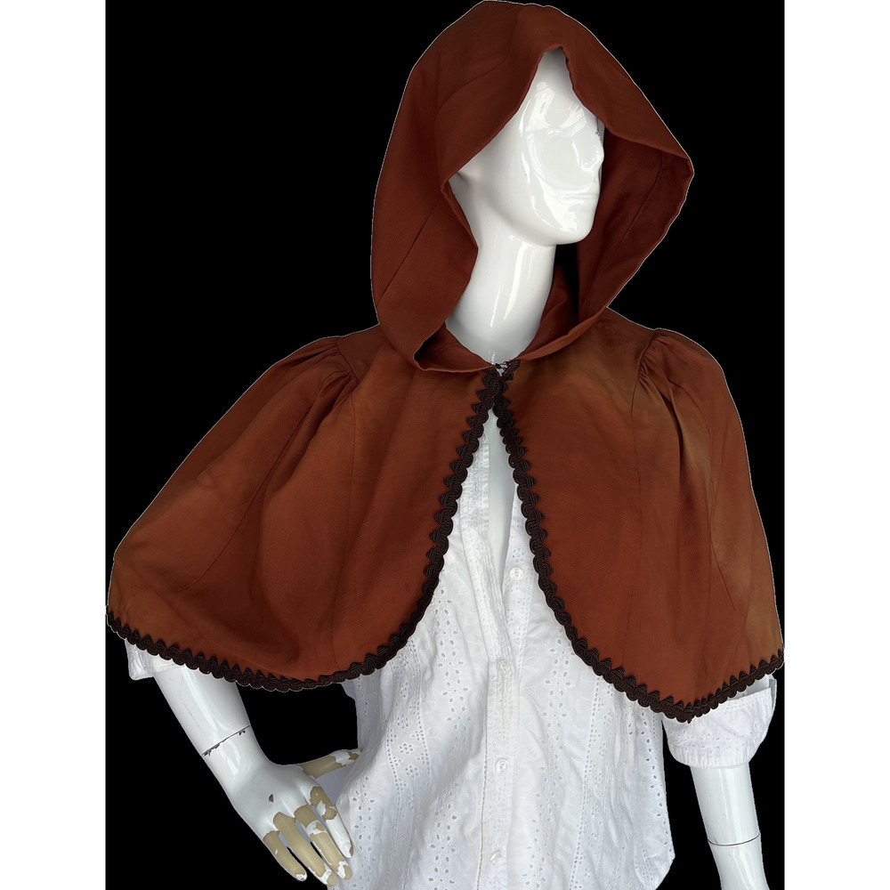 VTG Movie Costume Burnt Orange Hooded Capulet - Picture 6 of 16